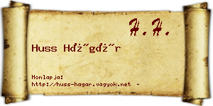 Huss Hágár névjegykártya